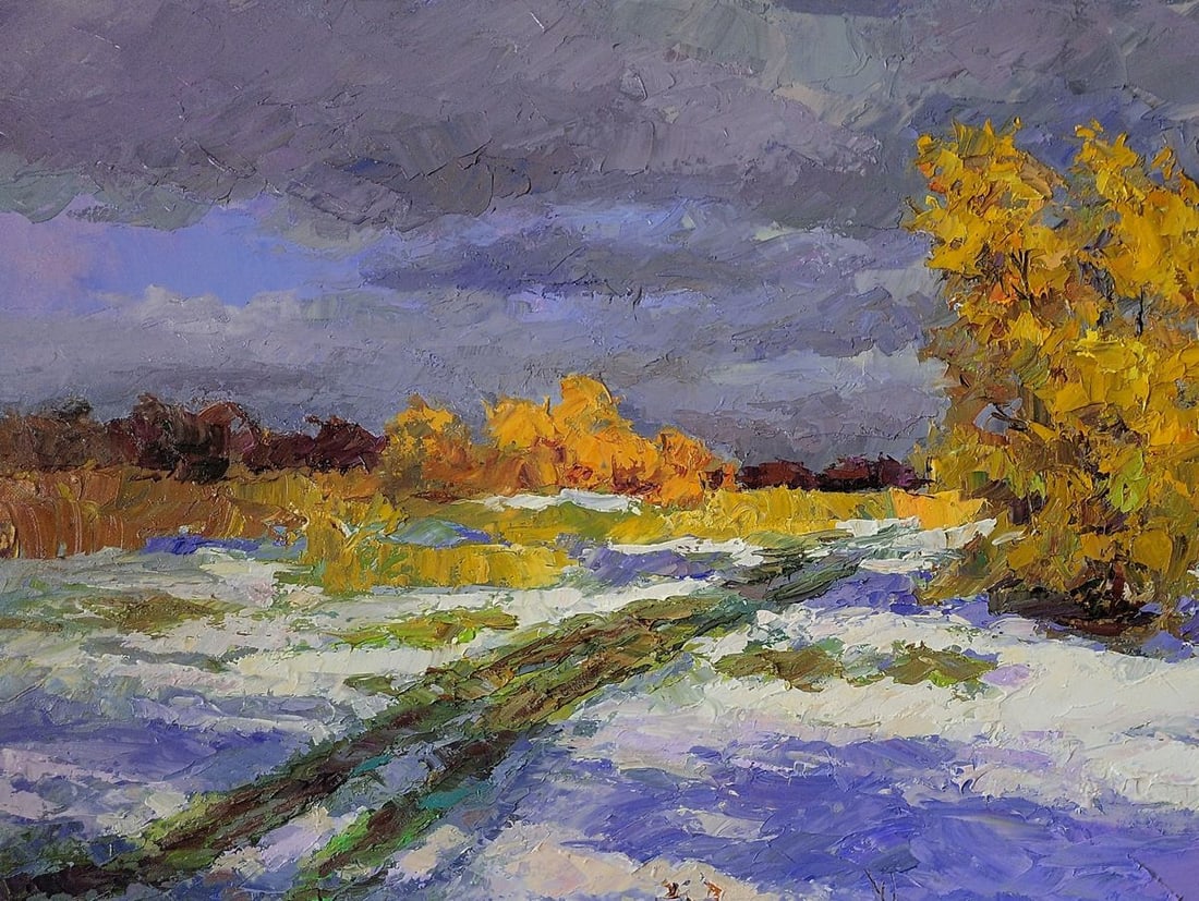 Oil painting Unexpected snow Boris Serdyuk - 4