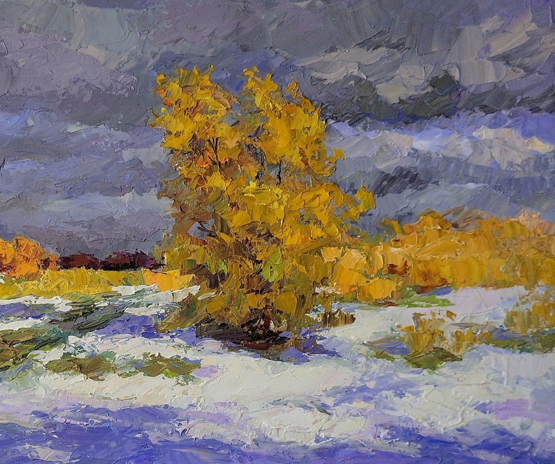 Oil painting Unexpected snow Boris Serdyuk - 5