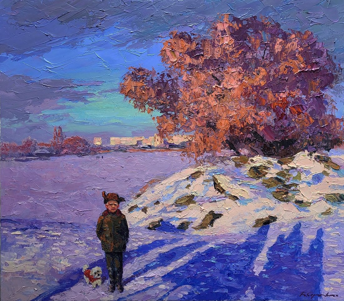 Oil painting Ice on the river River Boris Serdyuk (1 of 7)