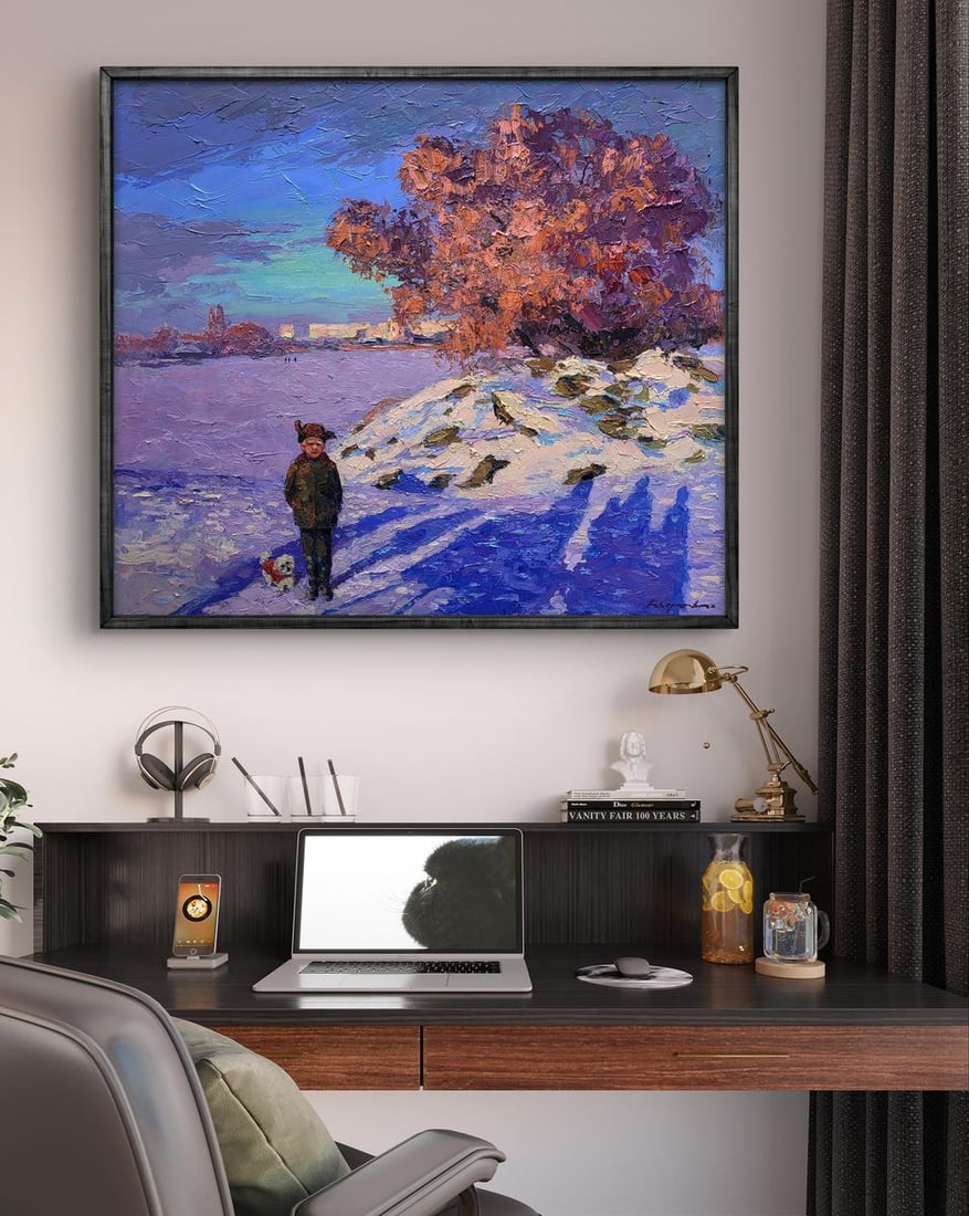 Oil painting Ice on the river River Boris Serdyuk - 3