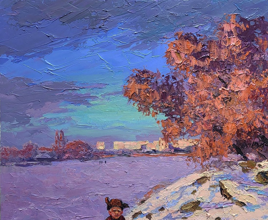 Oil painting Ice on the river River Boris Serdyuk - 4
