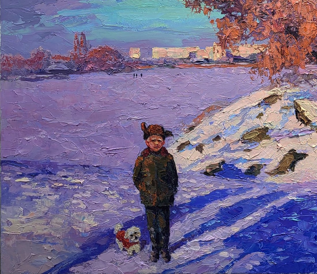 Oil painting Ice on the river River Boris Serdyuk - 6