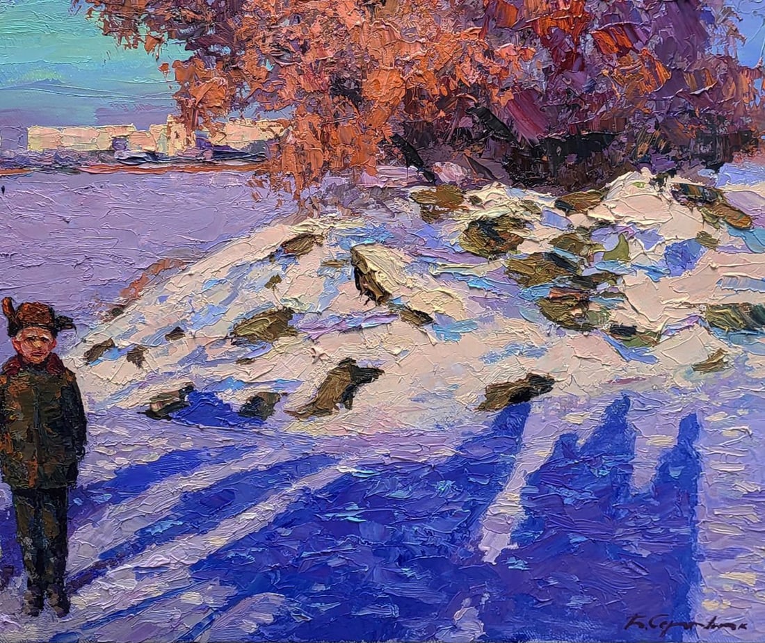Oil painting Ice on the river River Boris Serdyuk - 7