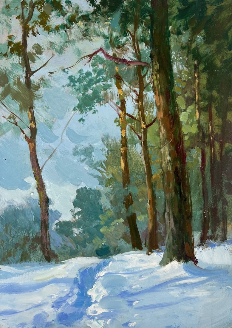 Oil painting Winter silence of the forest Yuriy Suprunchuk - 3