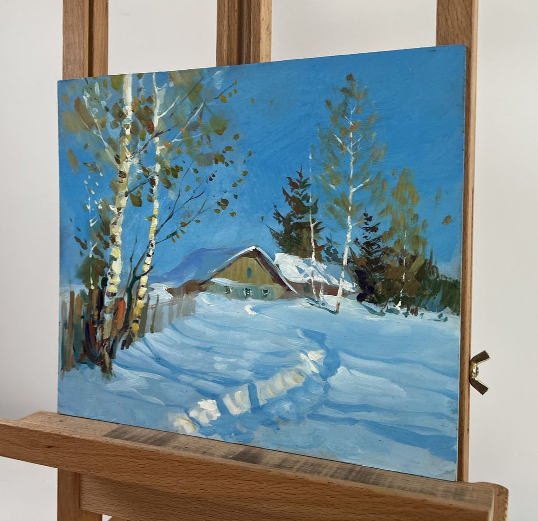Oil painting Where the winter fairy tale lives Yuriy Suprunchuk - 2