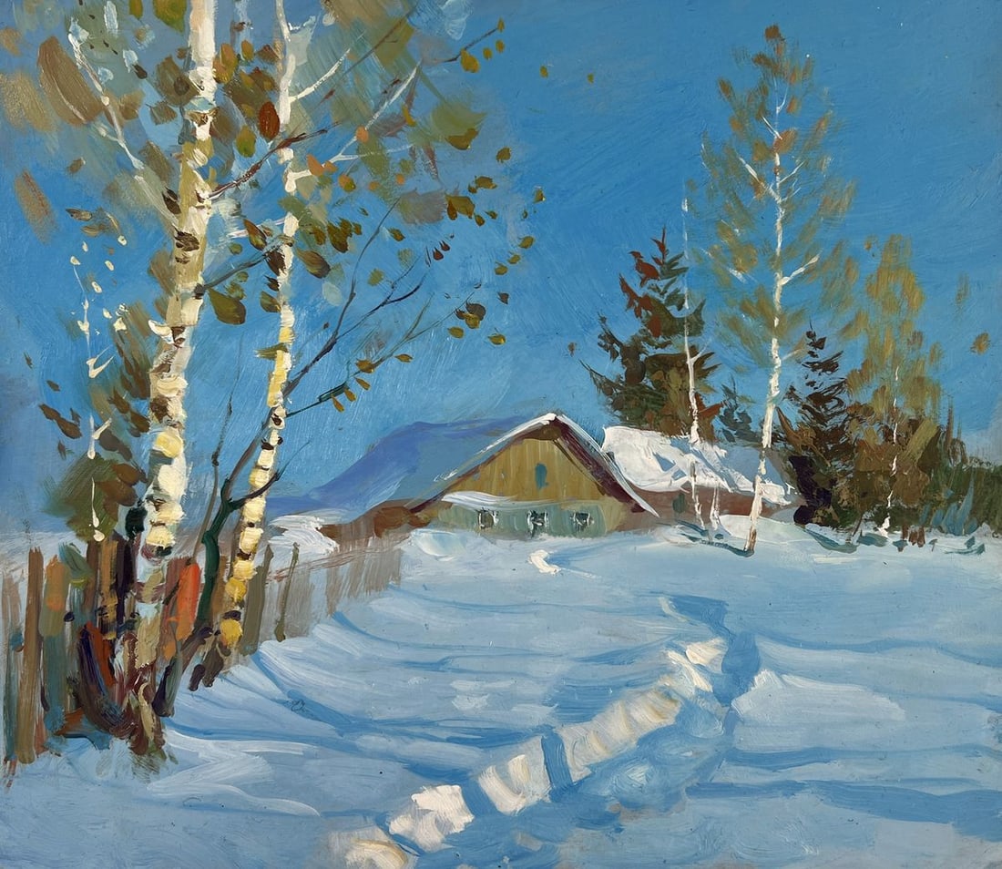 Oil painting Where the winter fairy tale lives Yuriy Suprunchuk - 3