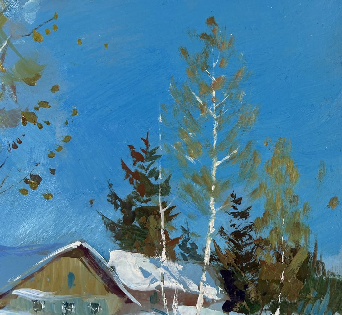 Oil painting Where the winter fairy tale lives Yuriy Suprunchuk - 4