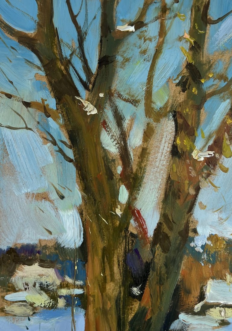Oil painting Winter path to the village Yuriy Suprunchuk - 5