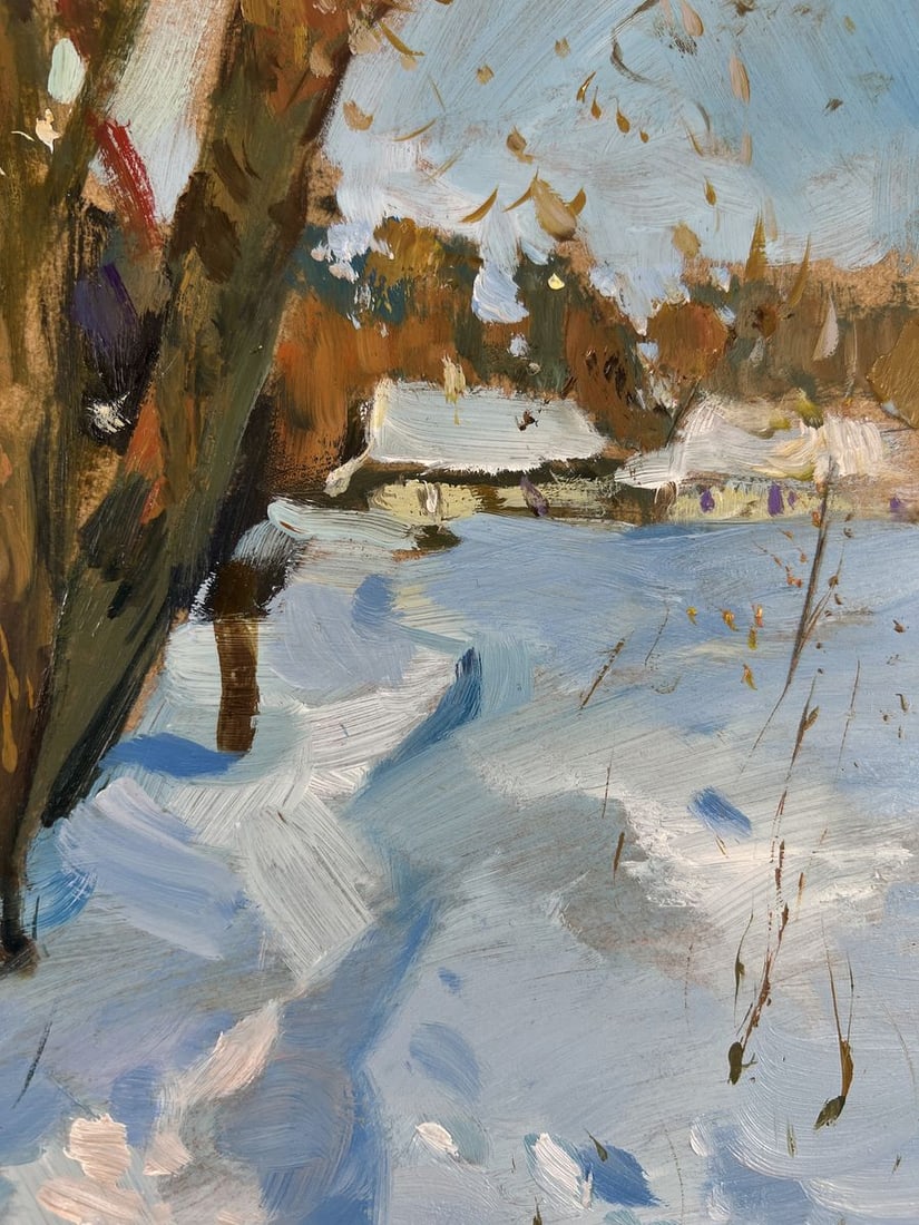 Oil painting Winter path to the village Yuriy Suprunchuk - 6