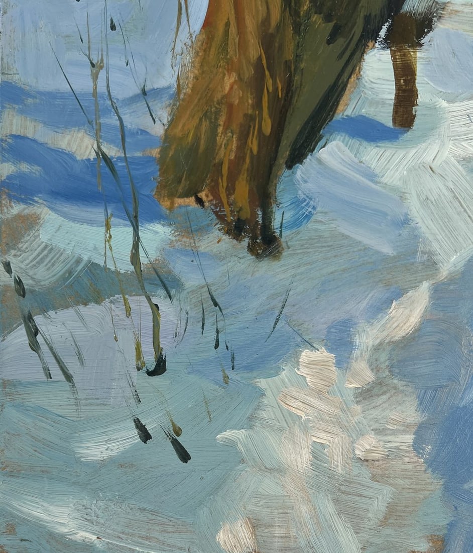 Oil painting Winter path to the village Yuriy Suprunchuk - 7