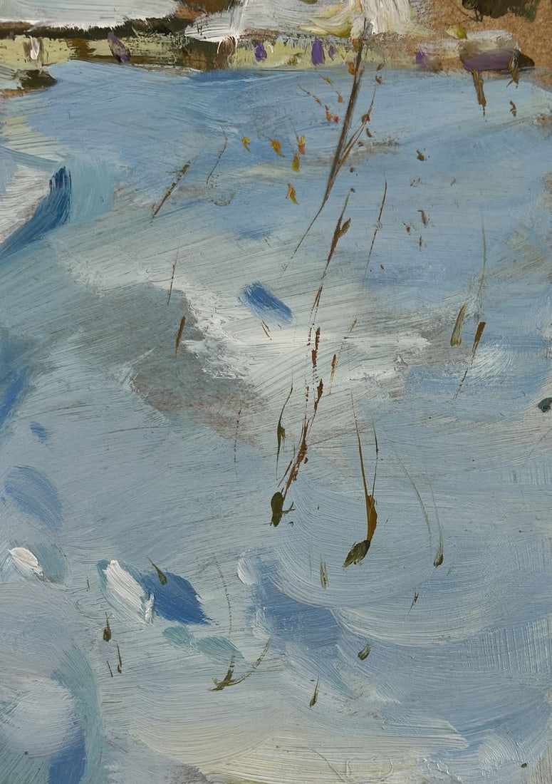 Oil painting Winter path to the village Yuriy Suprunchuk - 8