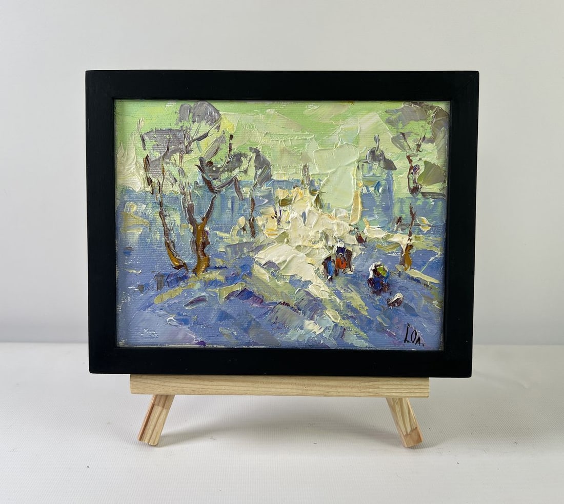 Oil painting There was a lot of snow Alex Kalenyuk: Title: Oil painting There was a lot of snow Alex Kalenyuk Description: NoAAA5208The oil painting on Canvas titled "There Was a Lot of Snow" captures the quiet poetry of winter's full embrace through