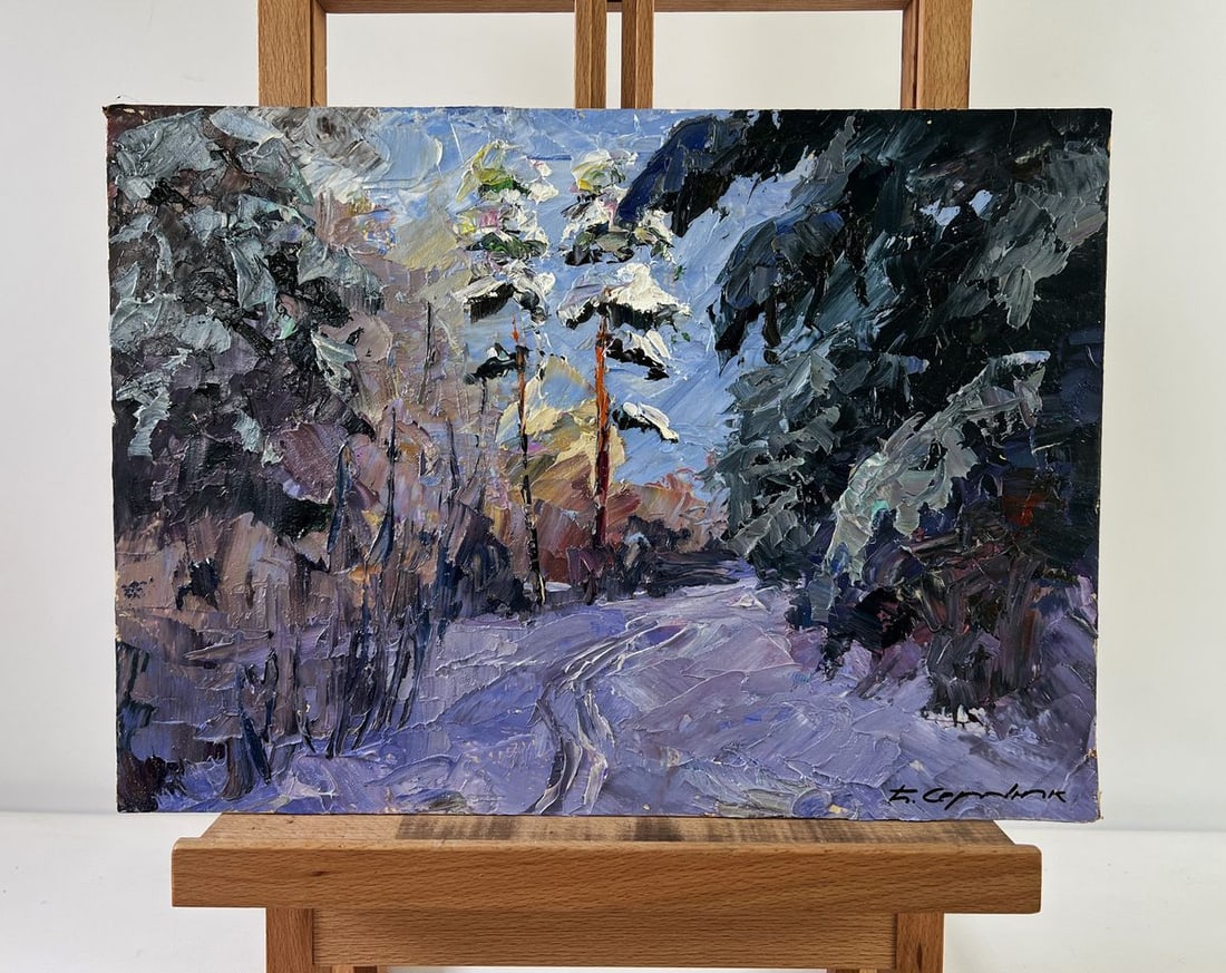 Oil painting Among the winter trees Boris Serdyuk (1 of 10)