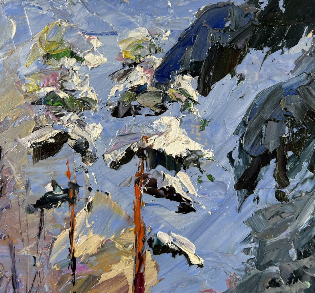 Oil painting Among the winter trees Boris Serdyuk - 5