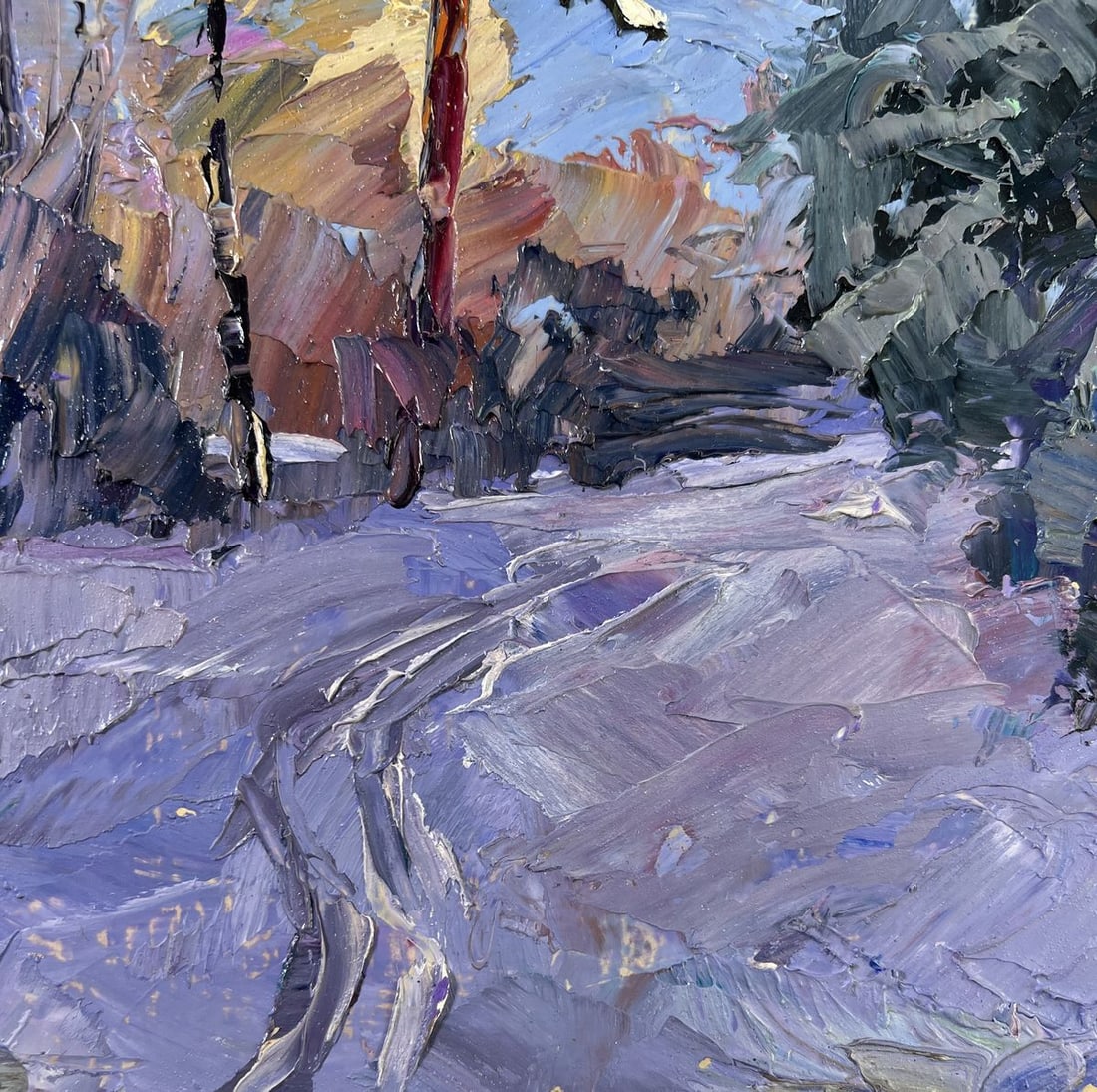 Oil painting Among the winter trees Boris Serdyuk - 8