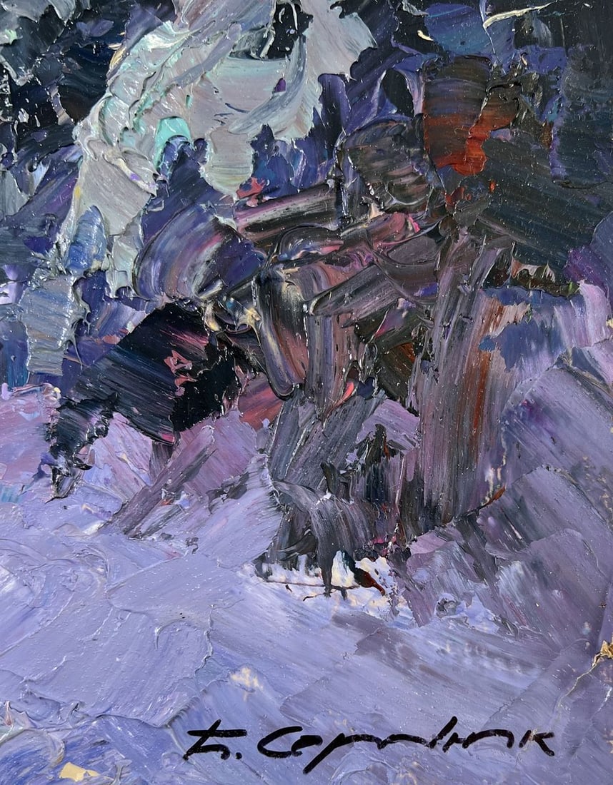 Oil painting Among the winter trees Boris Serdyuk - 9