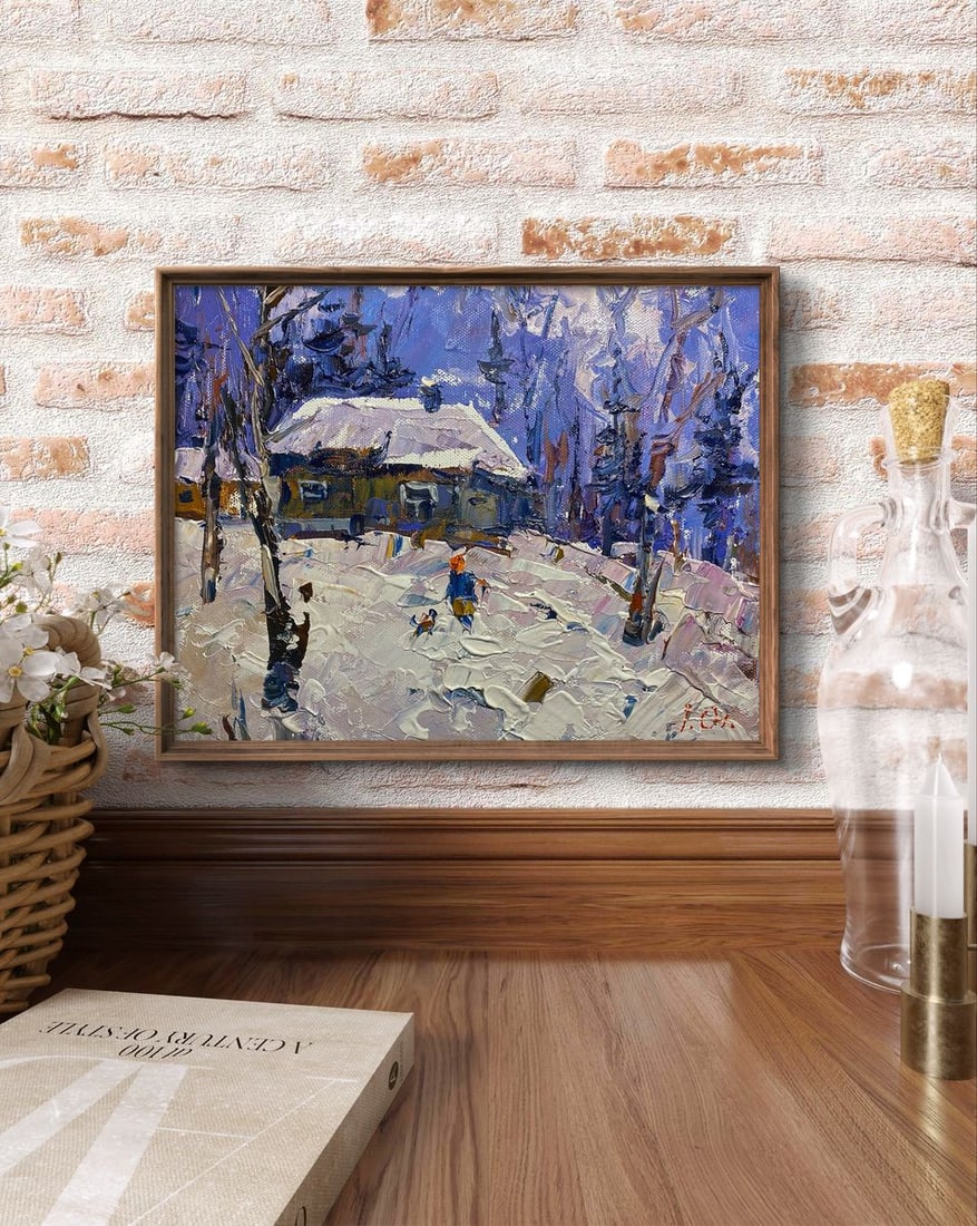 Oil painting After the winter snowstorm Alex Kalenyuk - 2