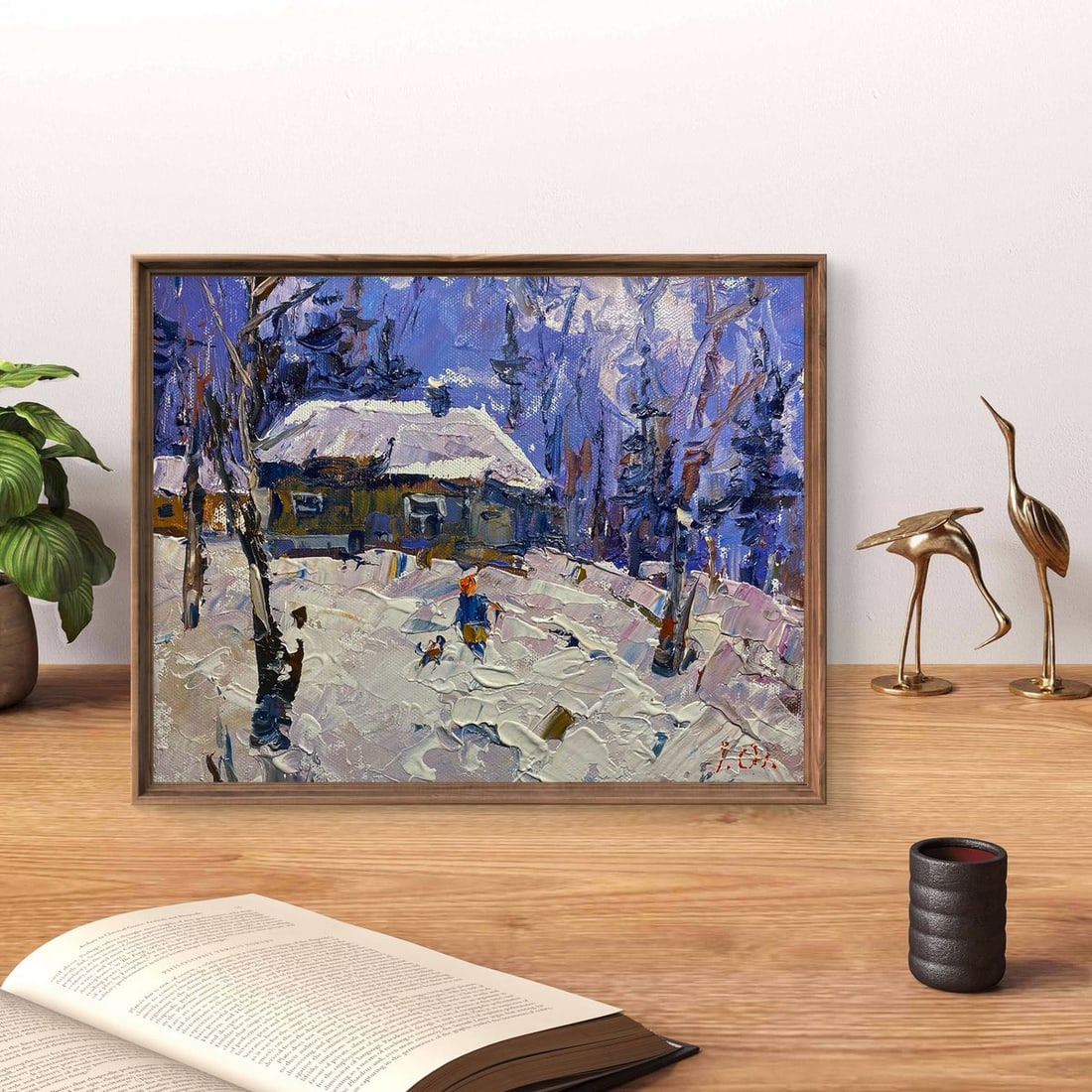 Oil painting After the winter snowstorm Alex Kalenyuk - 3