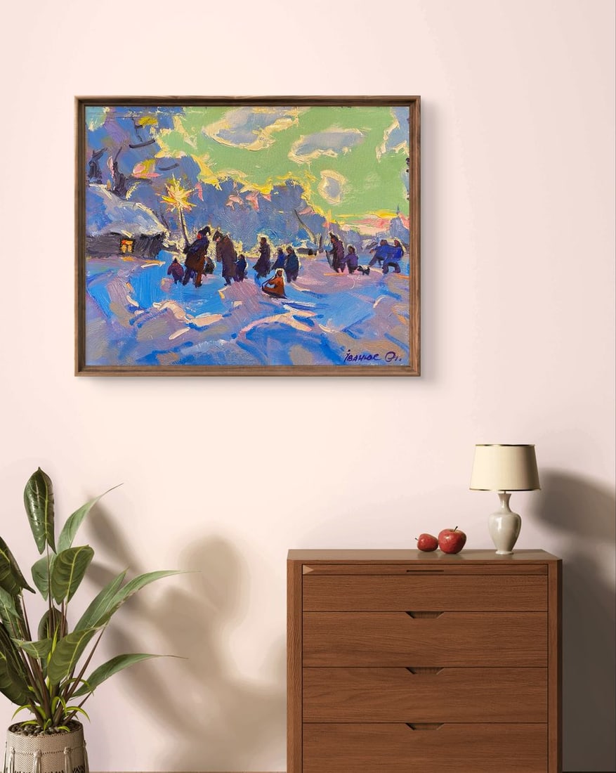 Oil painting Caroling holiday Alex Kalenyuk - 3