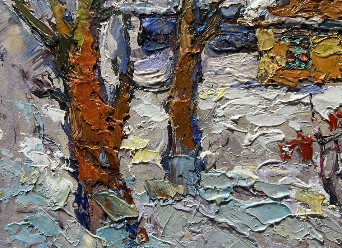 Oil painting The yard was covered with snow Oksana Kalenyuk - 5