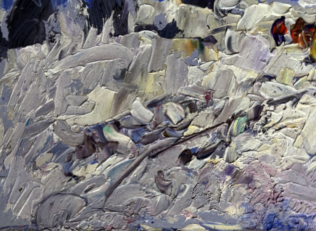 Oil painting Winter snowy road Alex Kalenyuk - 5