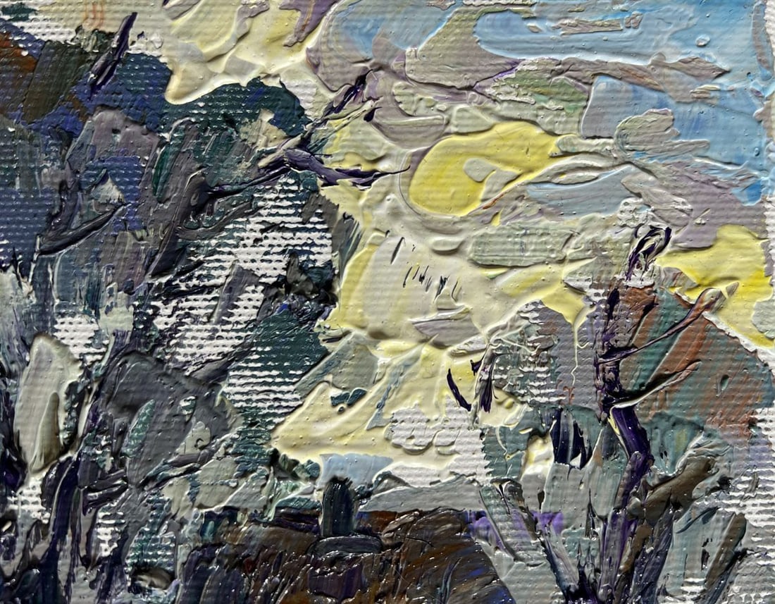 Oil painting Winter morning in the village Alex Kalenyuk - 4