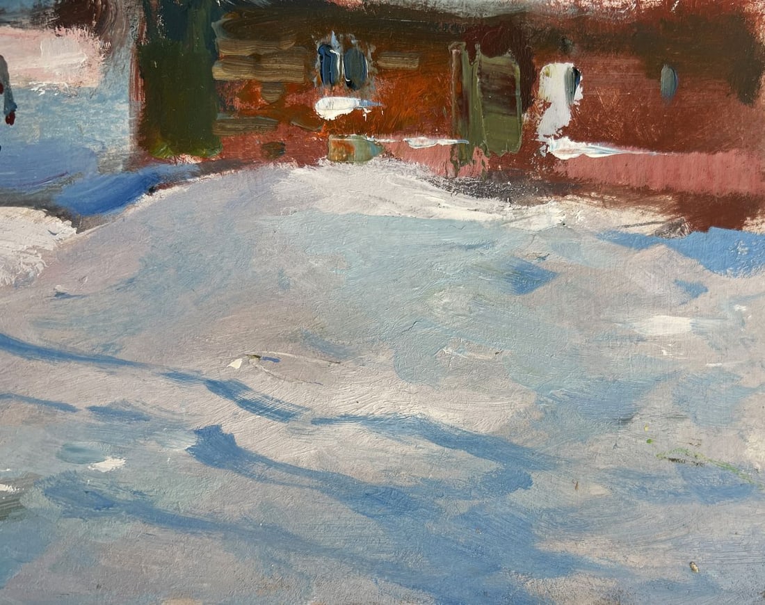Oil painting Clearing snow from the yard Yuriy Suprunchuk - 7