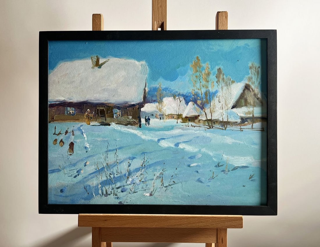 Oil painting Village Winter Tale Yuriy Suprunchuk (1 of 10)