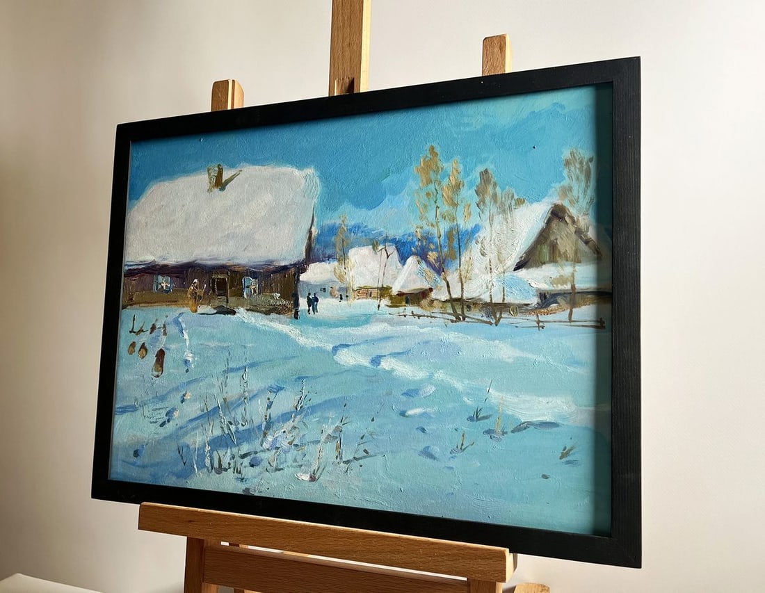 Oil painting Village Winter Tale Yuriy Suprunchuk - 2
