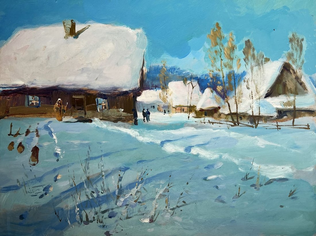 Oil painting Village Winter Tale Yuriy Suprunchuk - 3