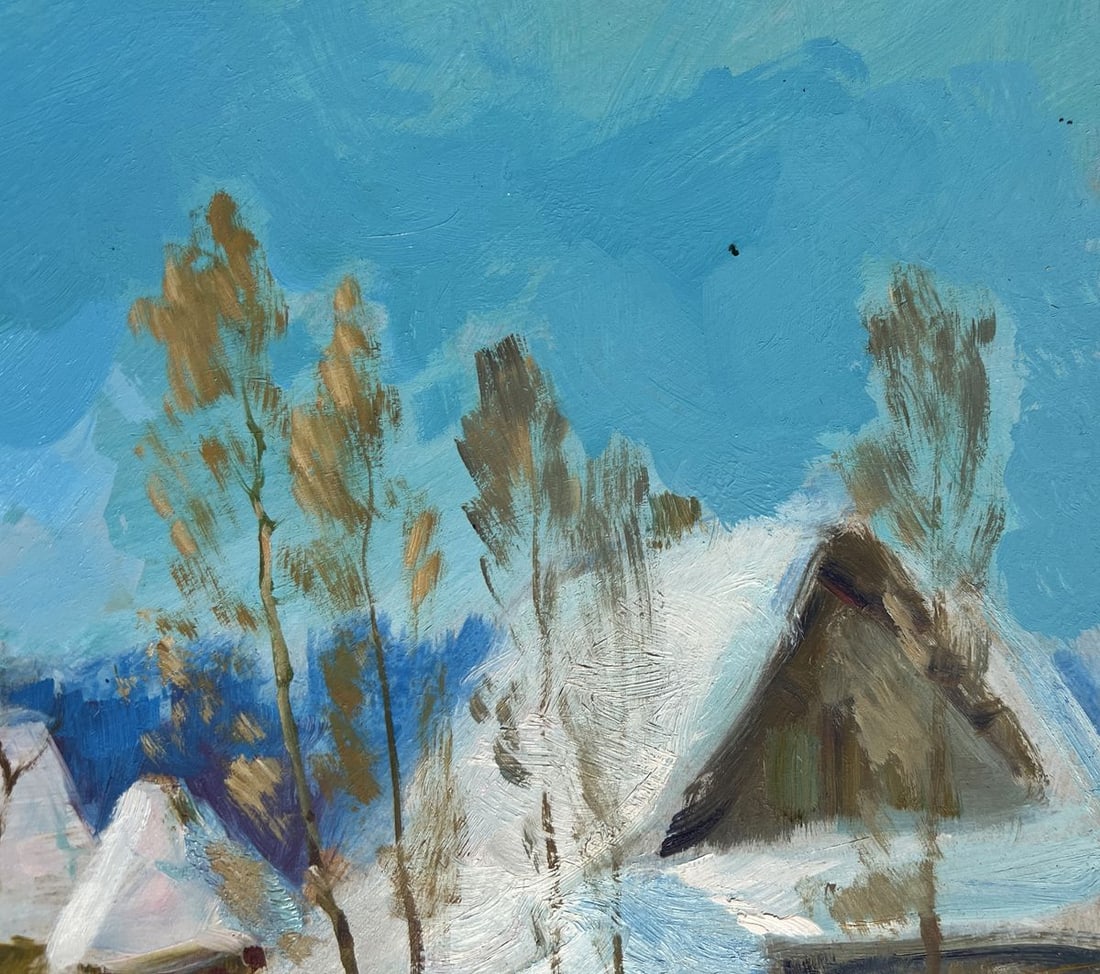 Oil painting Village Winter Tale Yuriy Suprunchuk - 4