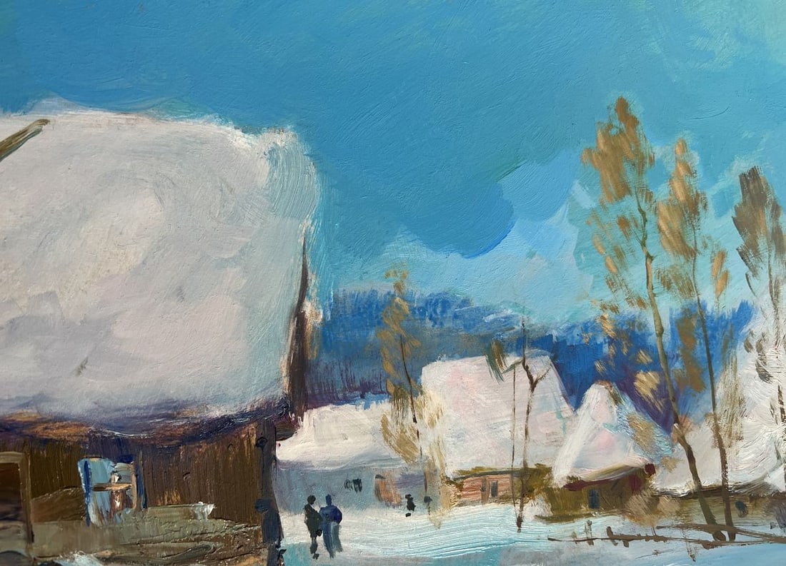 Oil painting Village Winter Tale Yuriy Suprunchuk - 5