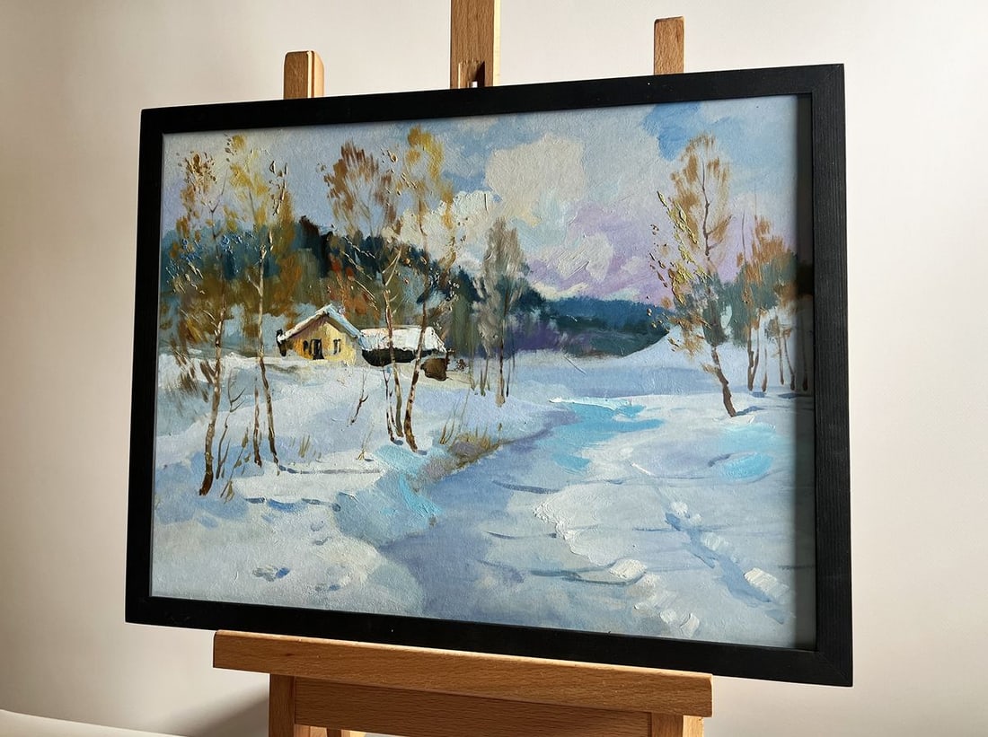 Oil painting Winter breeze in the forest Yuriy Suprunchuk - 2