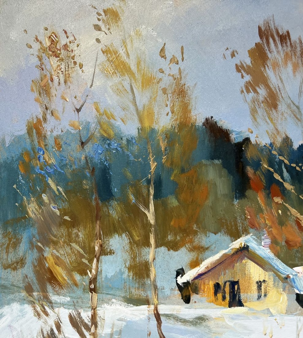 Oil painting Winter breeze in the forest Yuriy Suprunchuk - 4