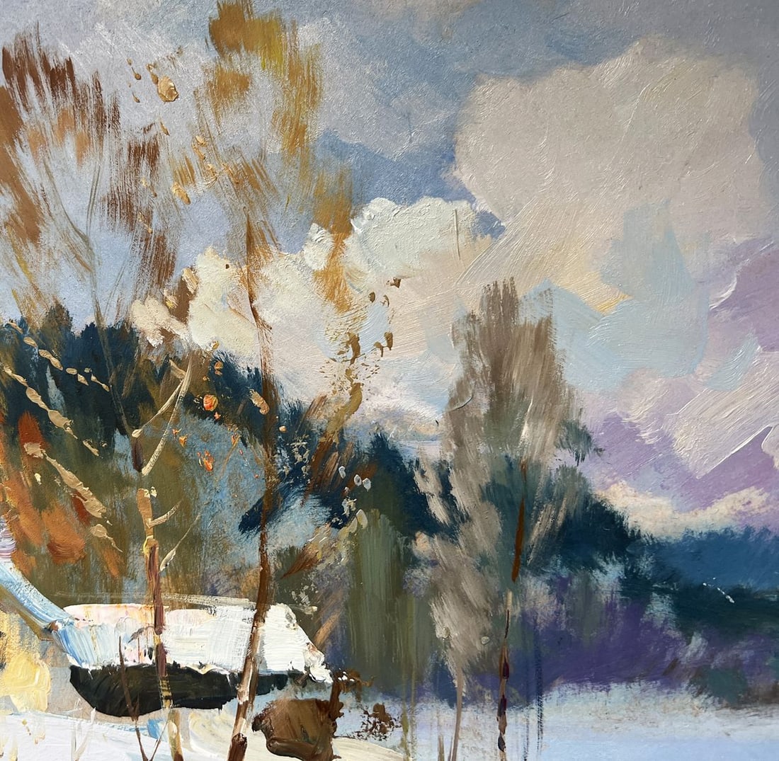 Oil painting Winter breeze in the forest Yuriy Suprunchuk - 5