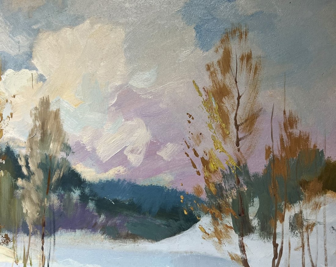 Oil painting Winter breeze in the forest Yuriy Suprunchuk - 6