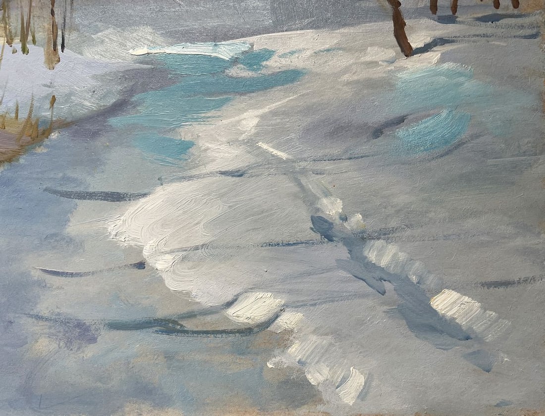 Oil painting Winter breeze in the forest Yuriy Suprunchuk - 7
