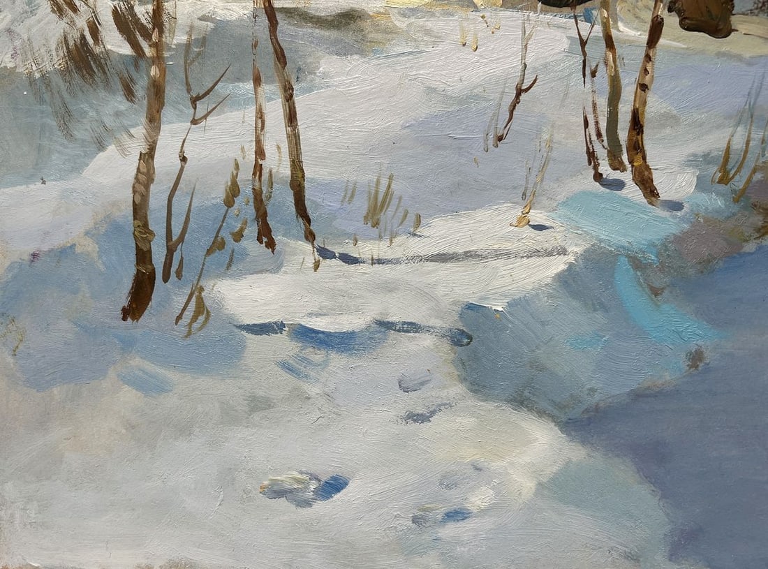 Oil painting Winter breeze in the forest Yuriy Suprunchuk - 9