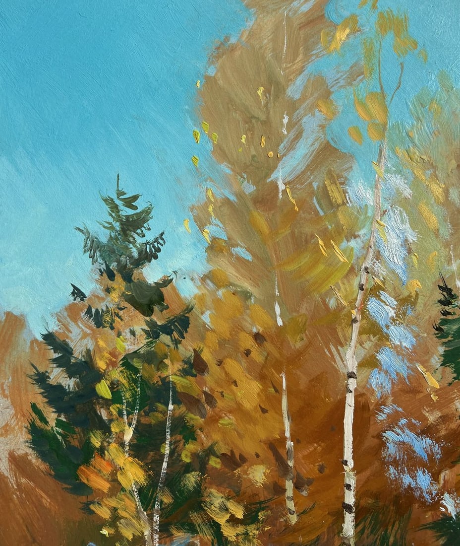 Oil painting Winter path in the forest Yuriy Suprunchuk - 5