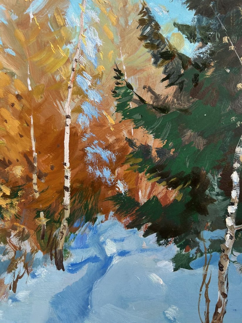 Oil painting Winter path in the forest Yuriy Suprunchuk - 6