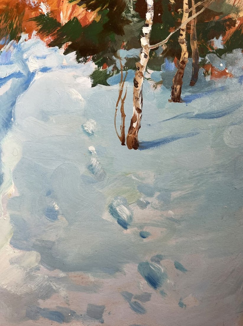Oil painting Winter path in the forest Yuriy Suprunchuk - 8