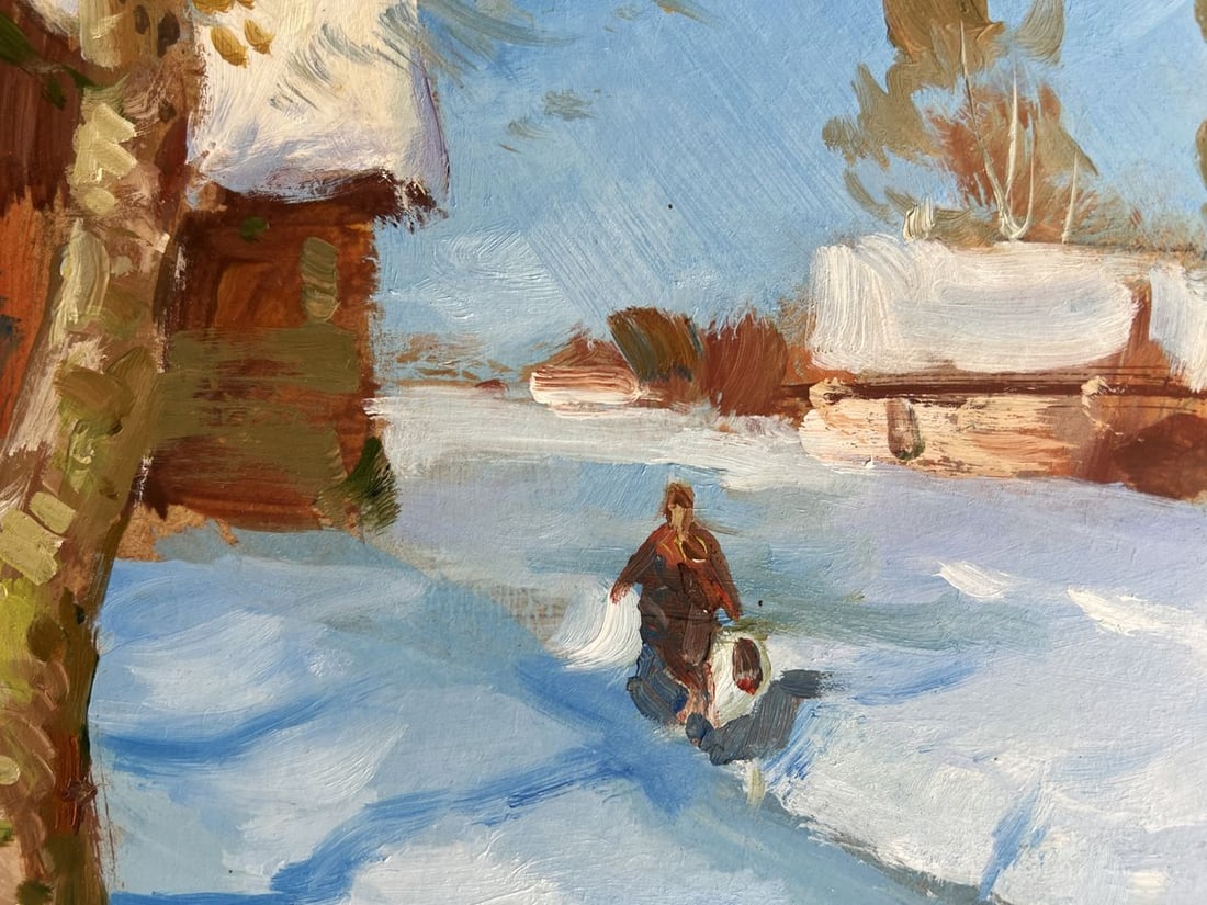 Oil painting Quiet village in winter Yuriy Suprunchuk - 9