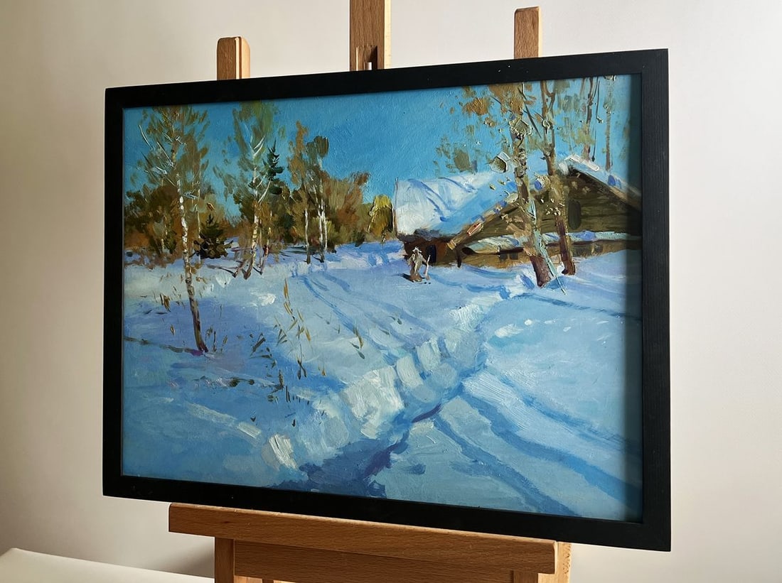Oil painting After the night snowfall Yuriy Suprunchuk - 2