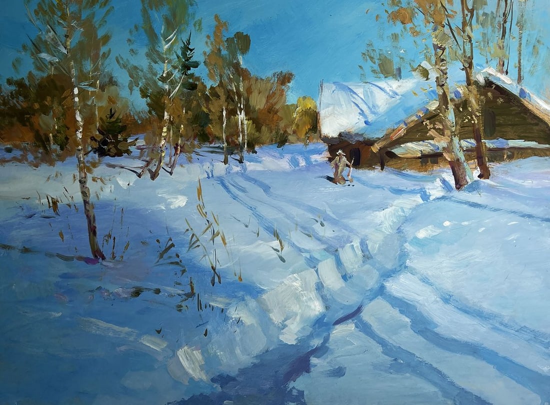 Oil painting After the night snowfall Yuriy Suprunchuk - 3