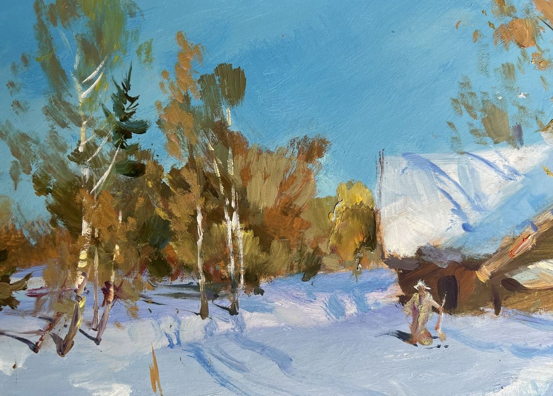 Oil painting After the night snowfall Yuriy Suprunchuk - 5