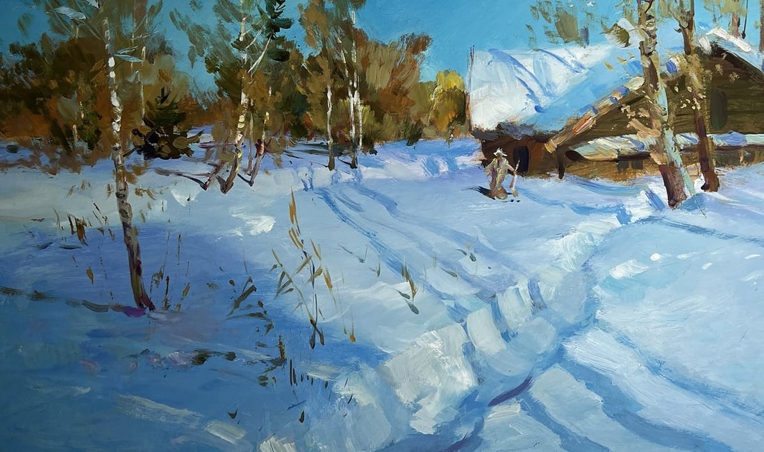 Oil painting After the night snowfall Yuriy Suprunchuk - 9