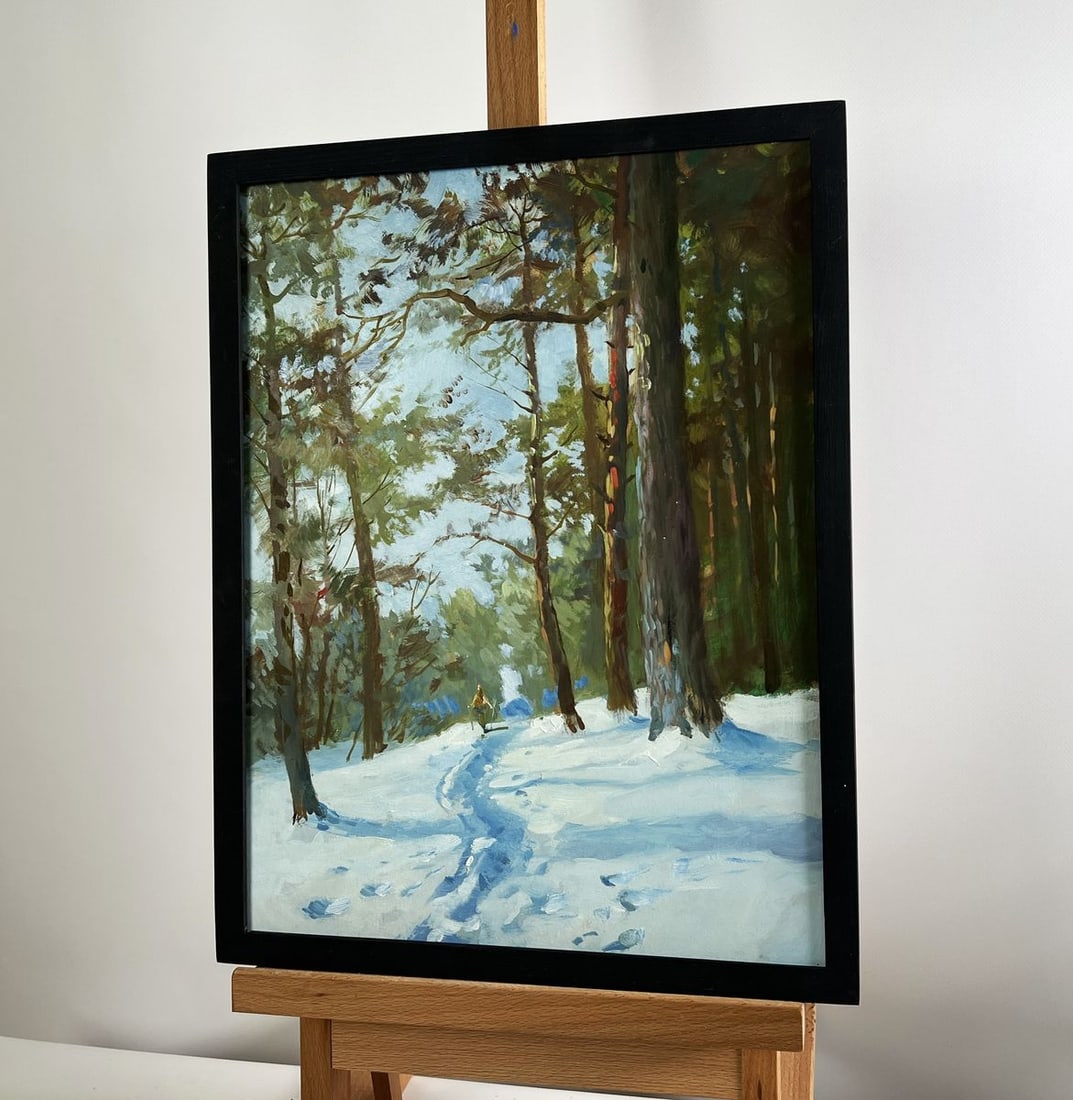 Oil painting Walking through the snowy forest Yuriy Suprunchuk - 2