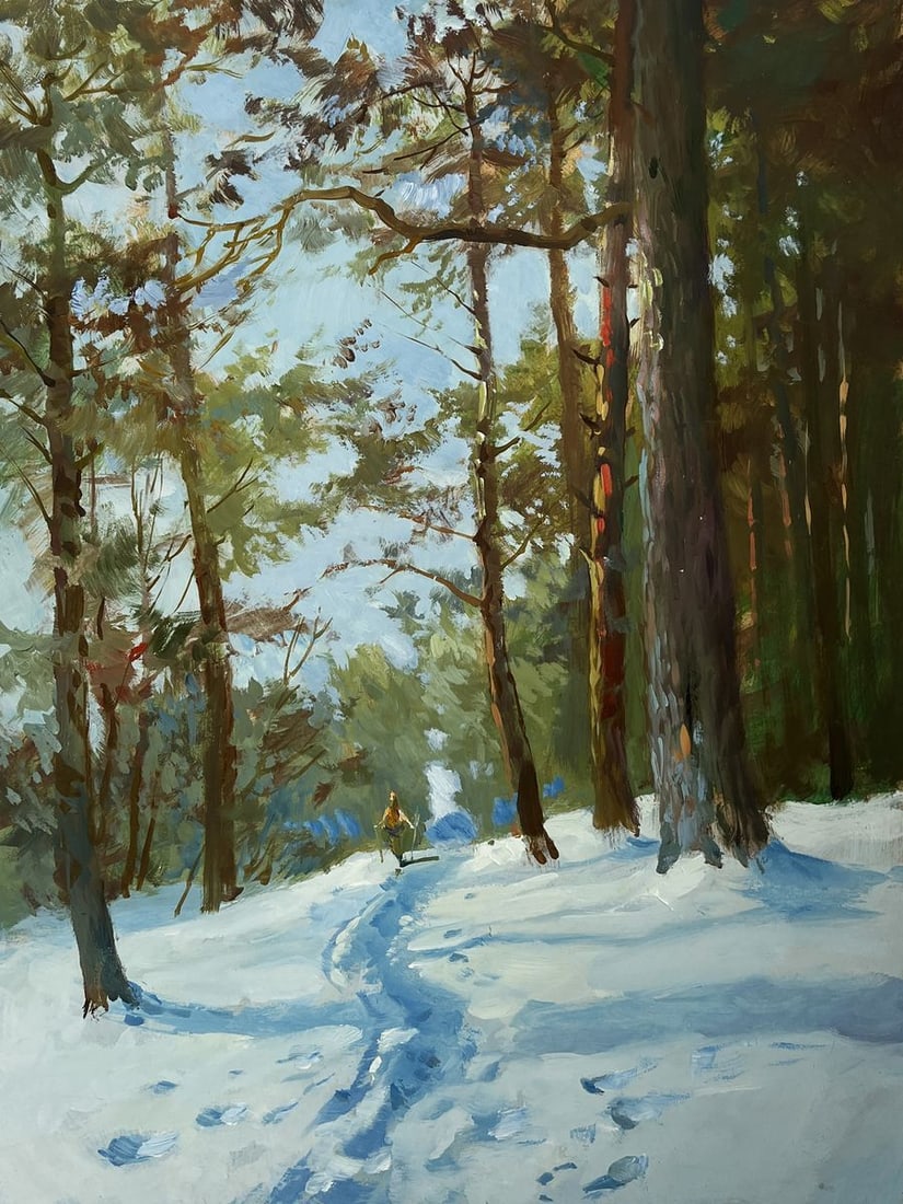 Oil painting Walking through the snowy forest Yuriy Suprunchuk - 3