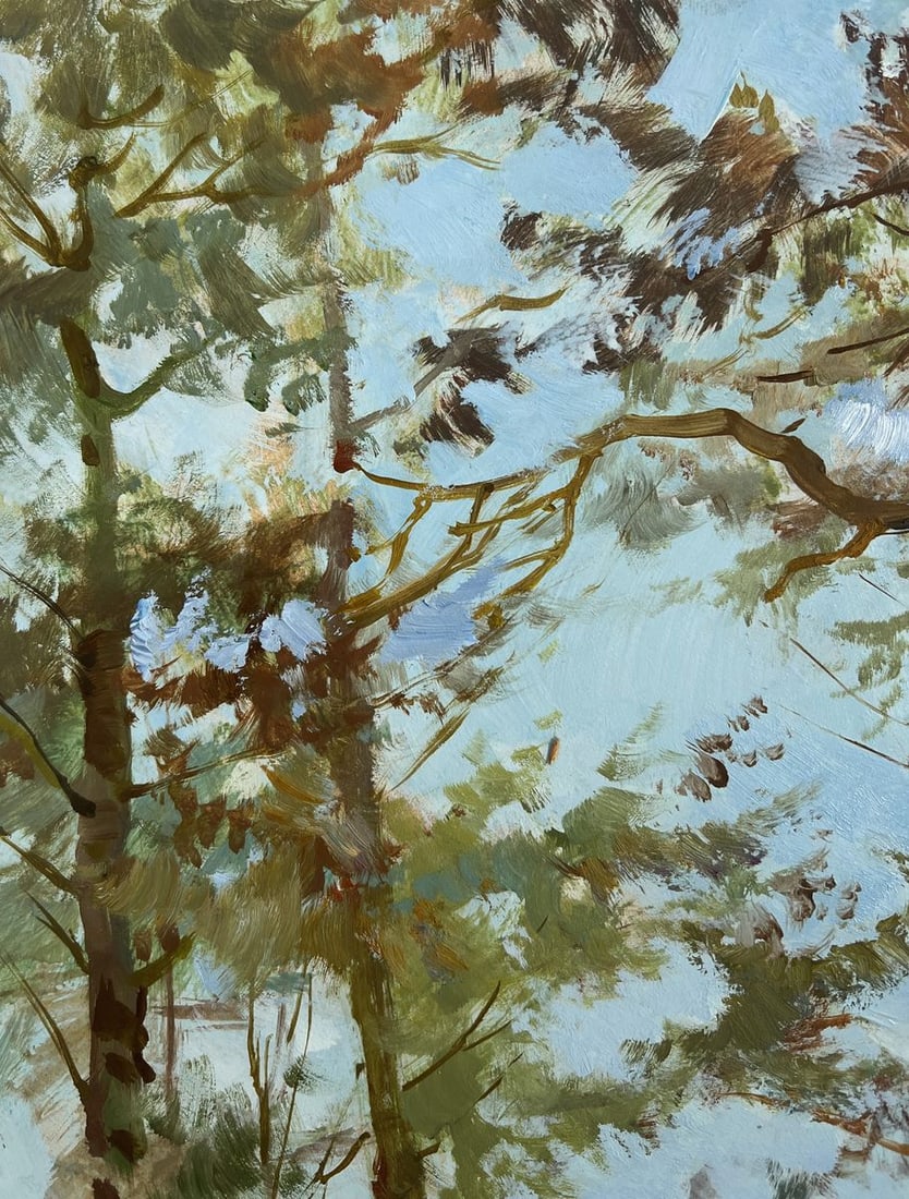 Oil painting Walking through the snowy forest Yuriy Suprunchuk - 4