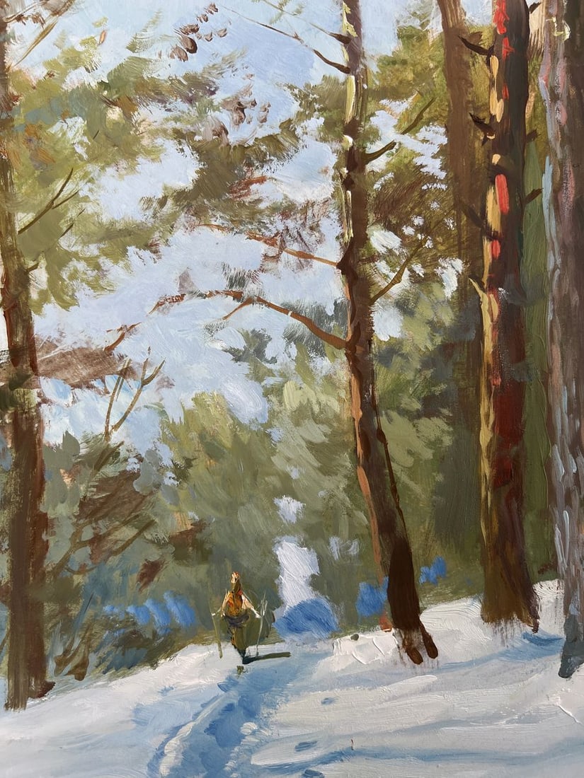 Oil painting Walking through the snowy forest Yuriy Suprunchuk - 6
